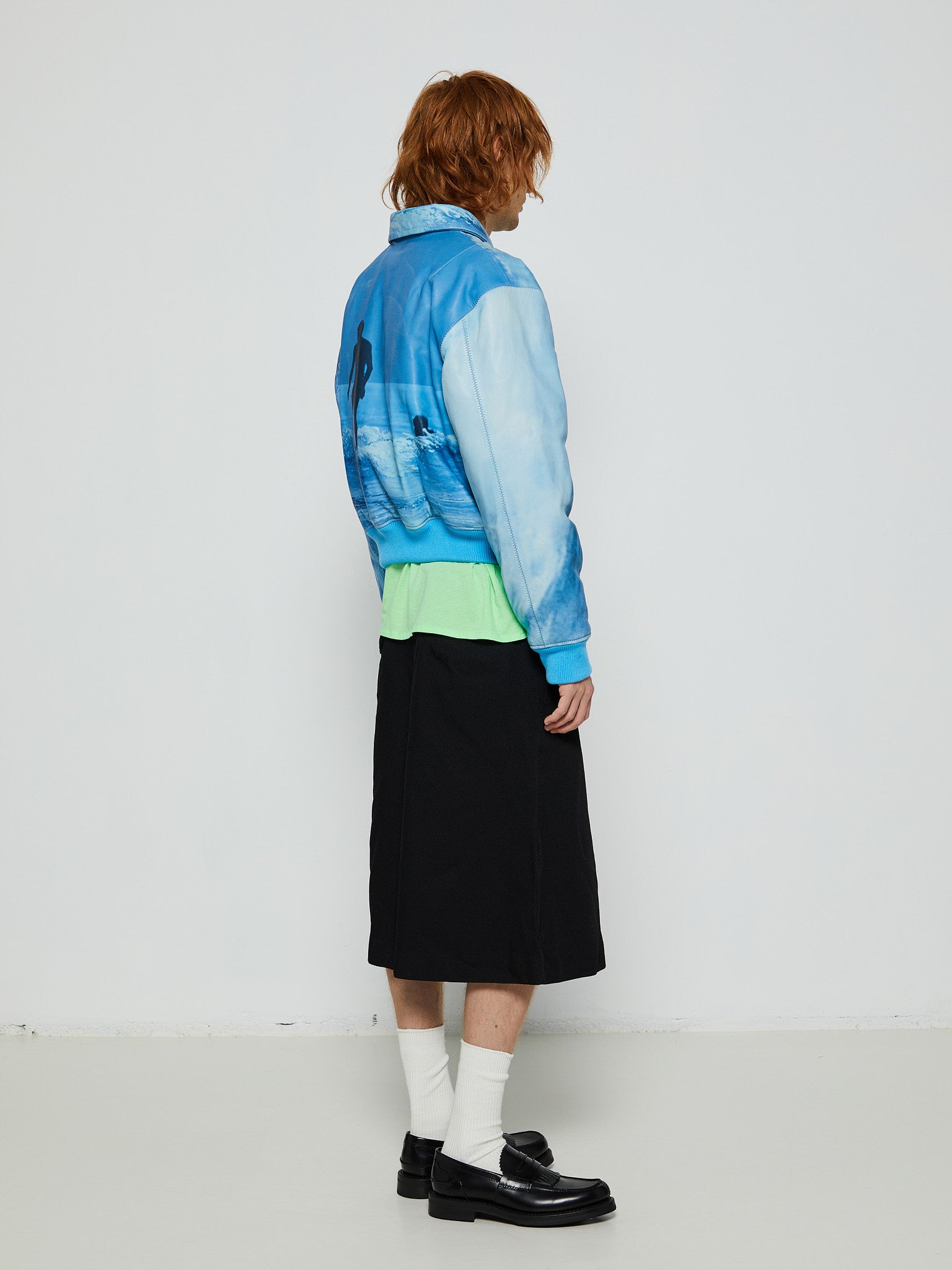 ERL - Printed Leather Bomber in Crystal Blue – stoy