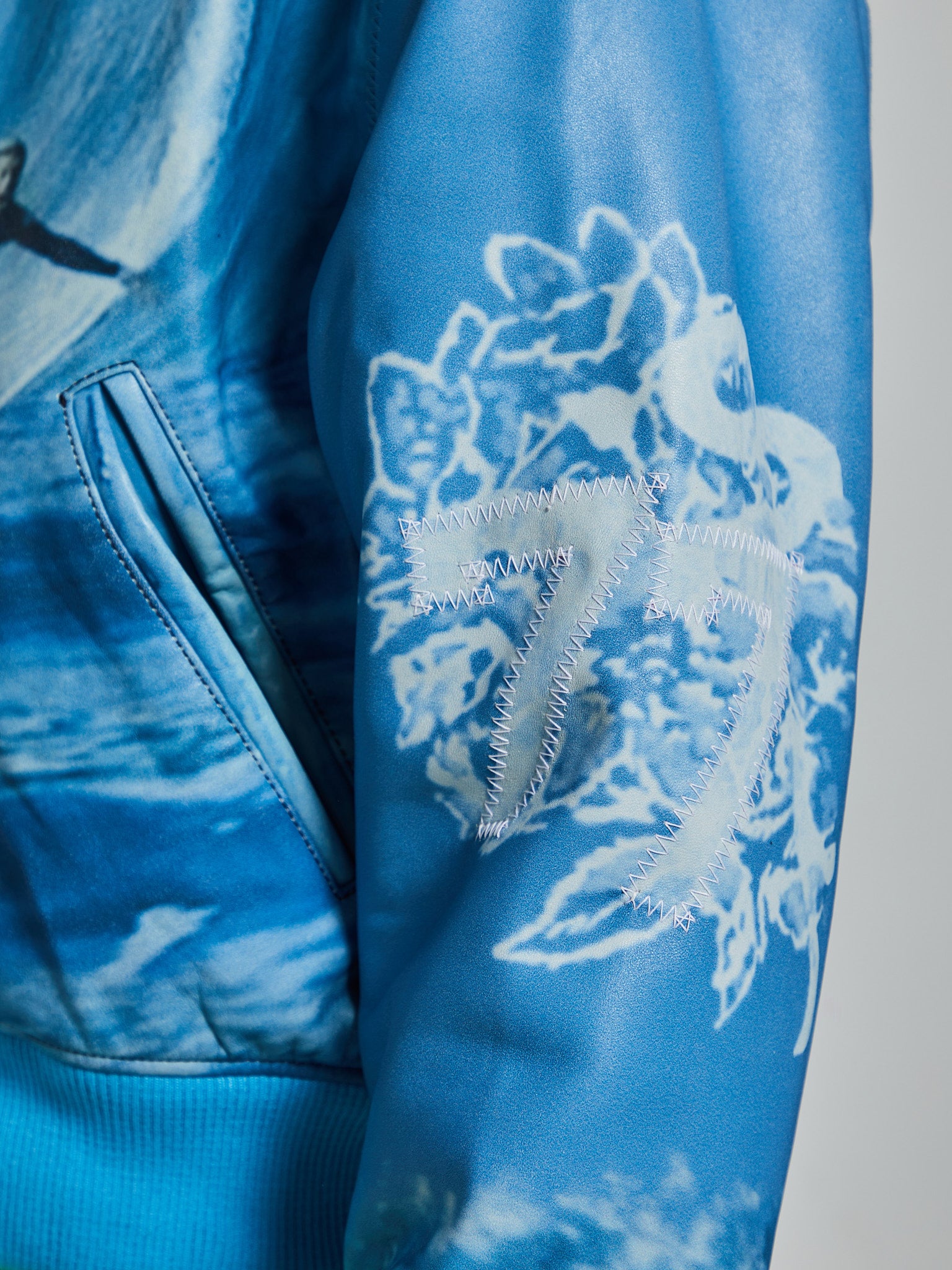 ERL - Printed Leather Bomber in Crystal Blue – stoy