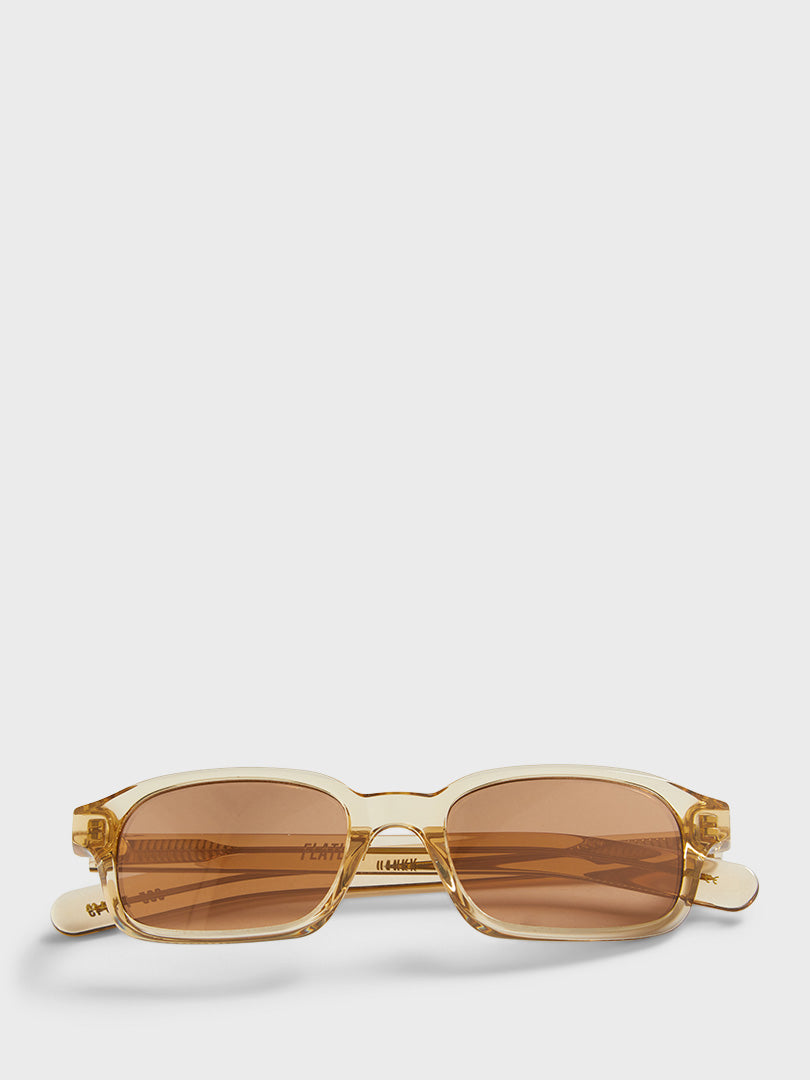 Flatlist - Hanky Sunglasses in Crystal Sand Brown and Mirror Lens