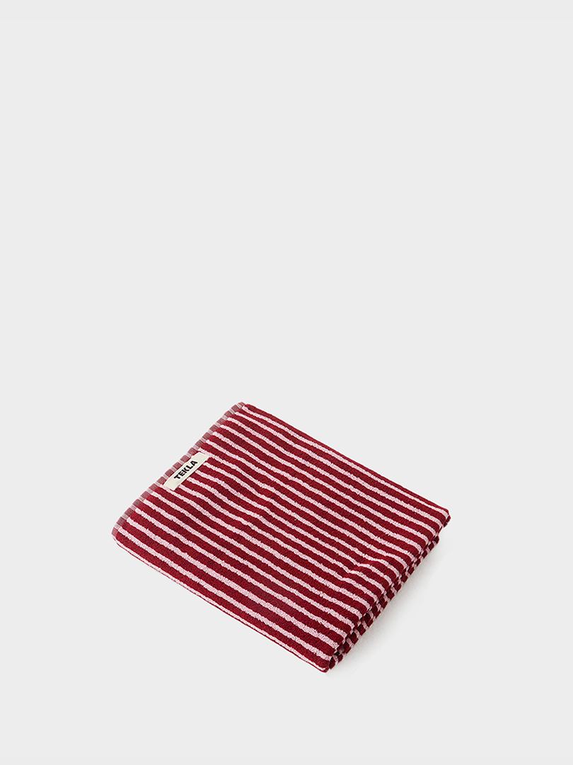 Tekla - Guest Towel in Red and Rose