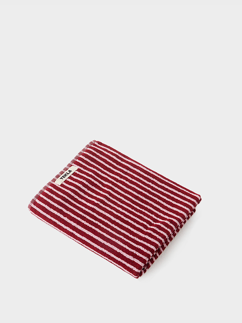 Tekla - Hand Towel in Red and Rose
