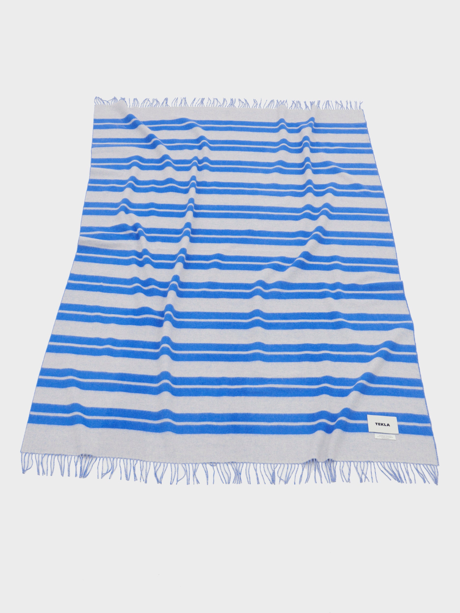 Tekla x Le Corbusier Lambswool Blanket in Blue Outremer and Blanc