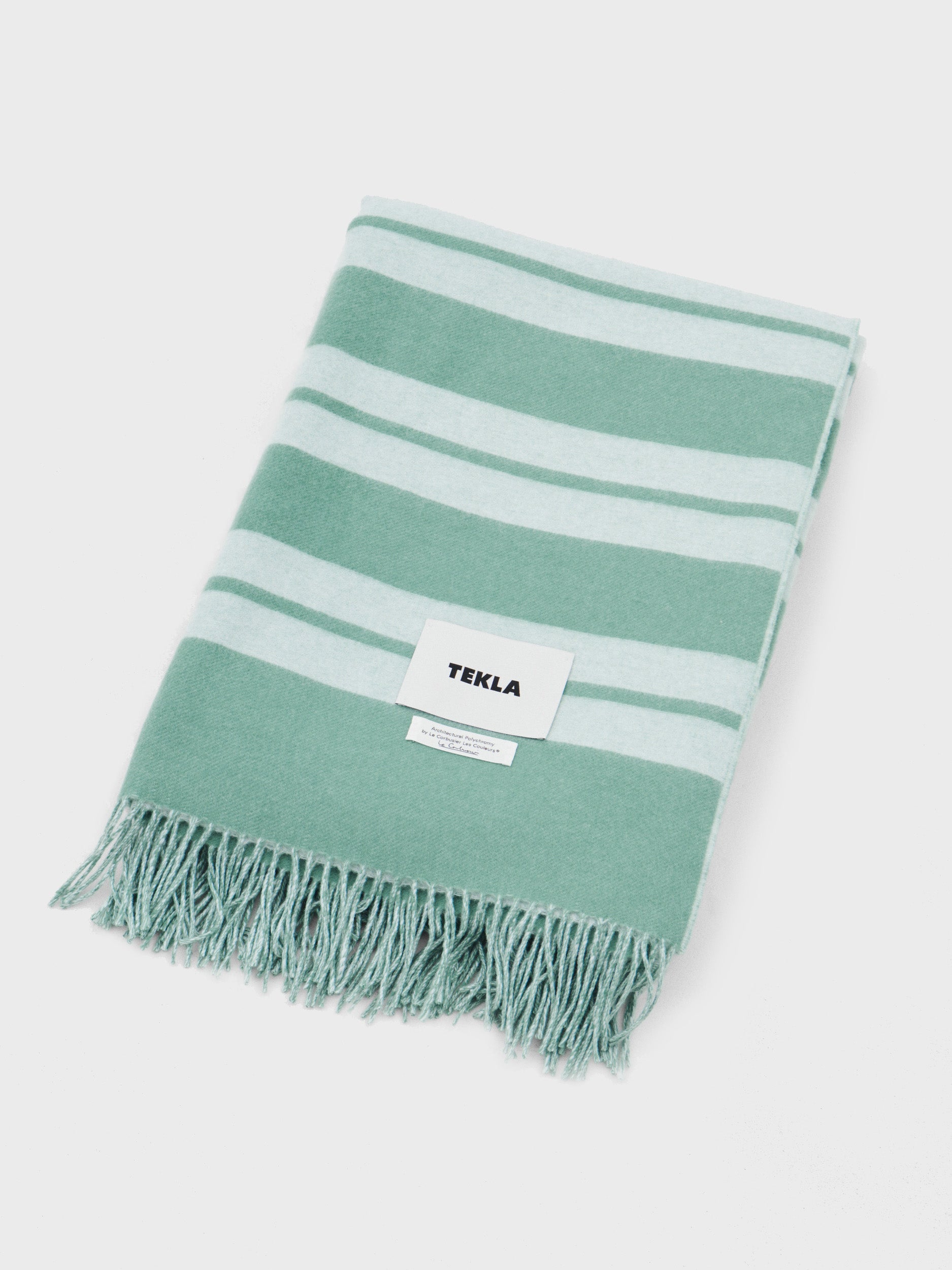 Tekla x Le Corbusier Lambswool Blanket in Outremer Gris and Vert