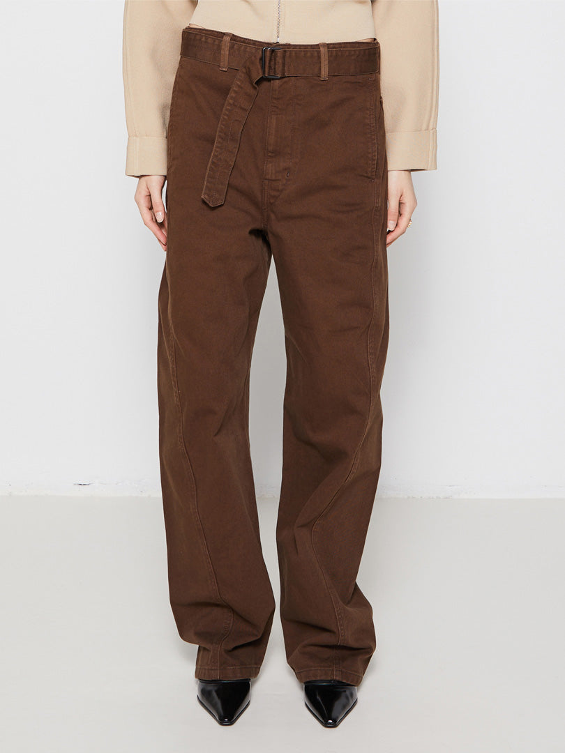 Lemaire - Twisted Belted Pants in Dark Brown