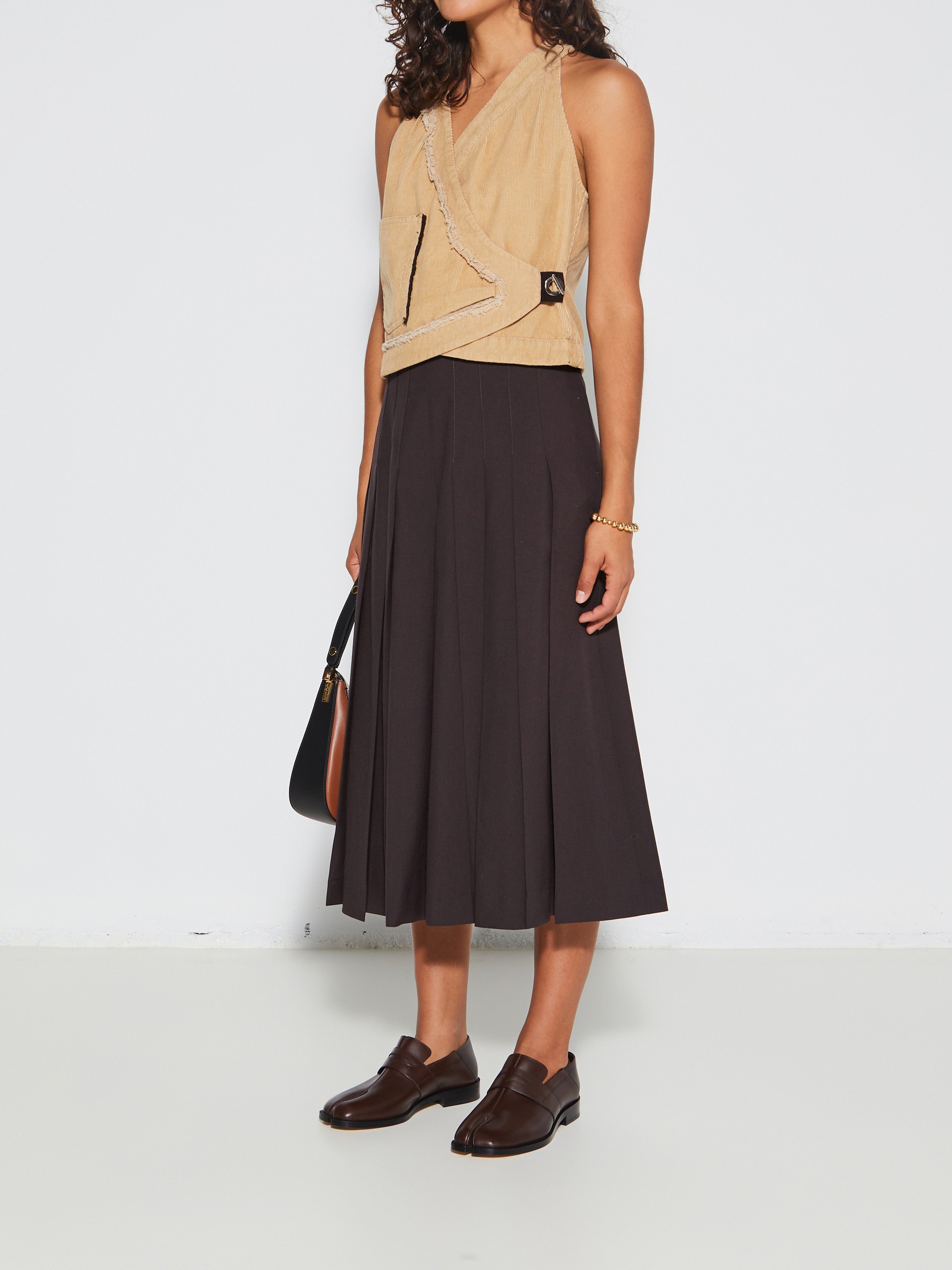 Tropical Wool Culottes in Brown