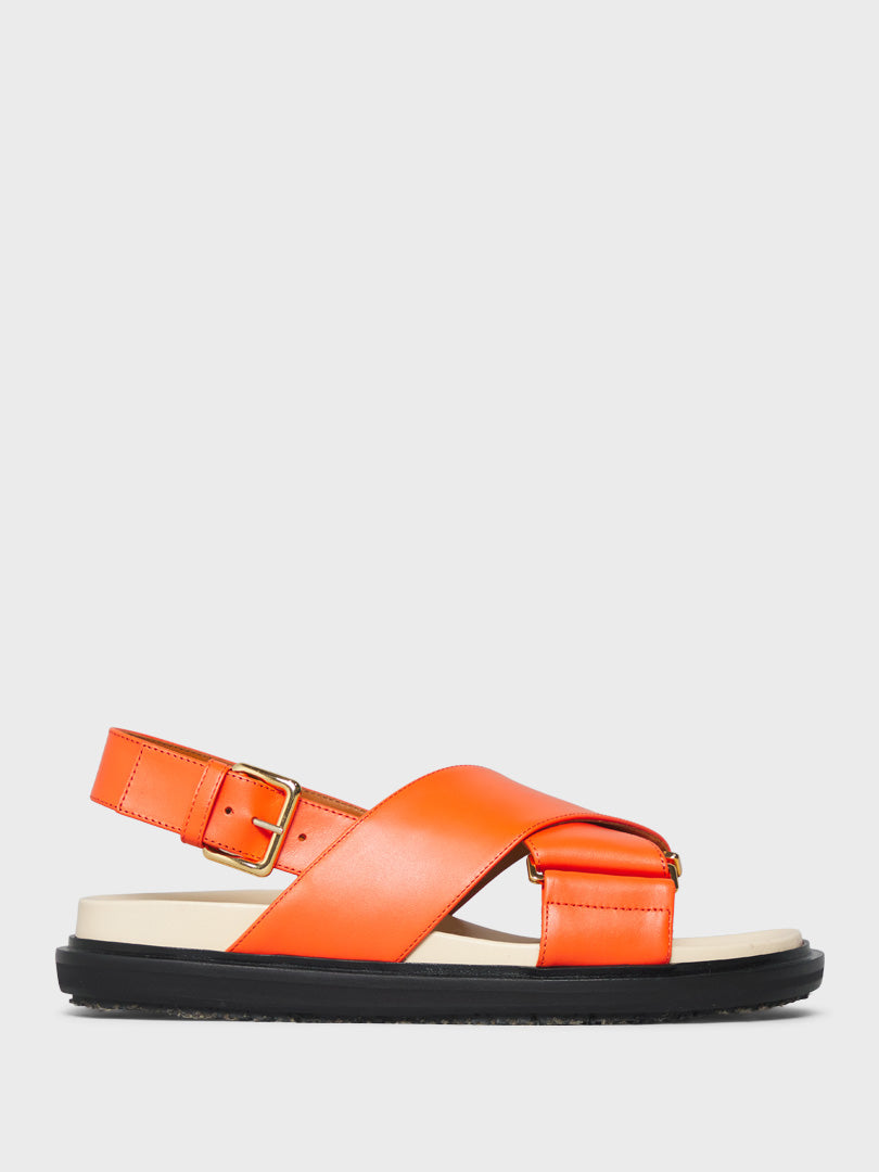 Fussbett Sandals in Orange and White