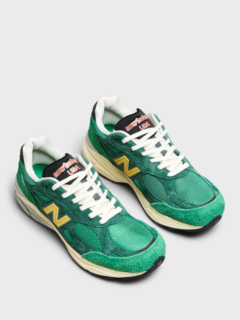 990V3 Sneakers in Green and Yellow