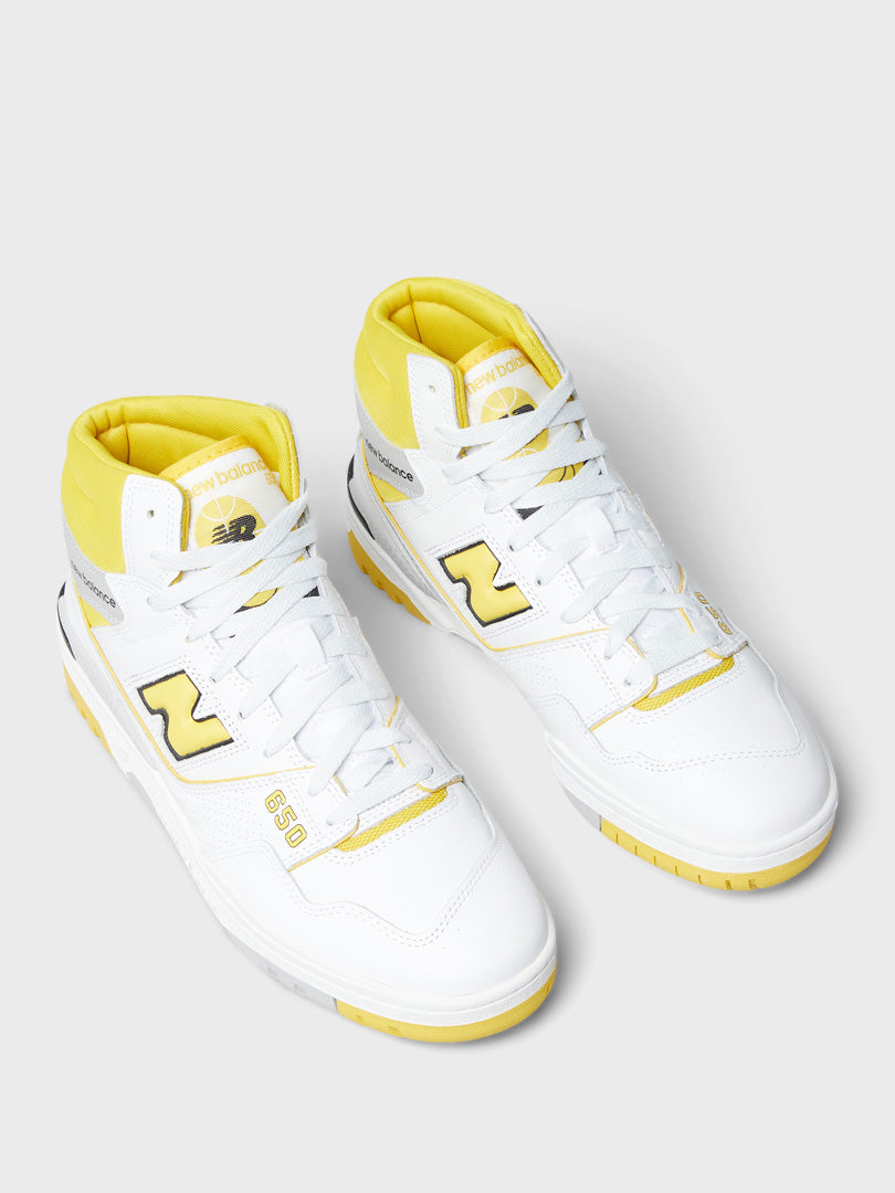 650 Sneakers in White and Yellow