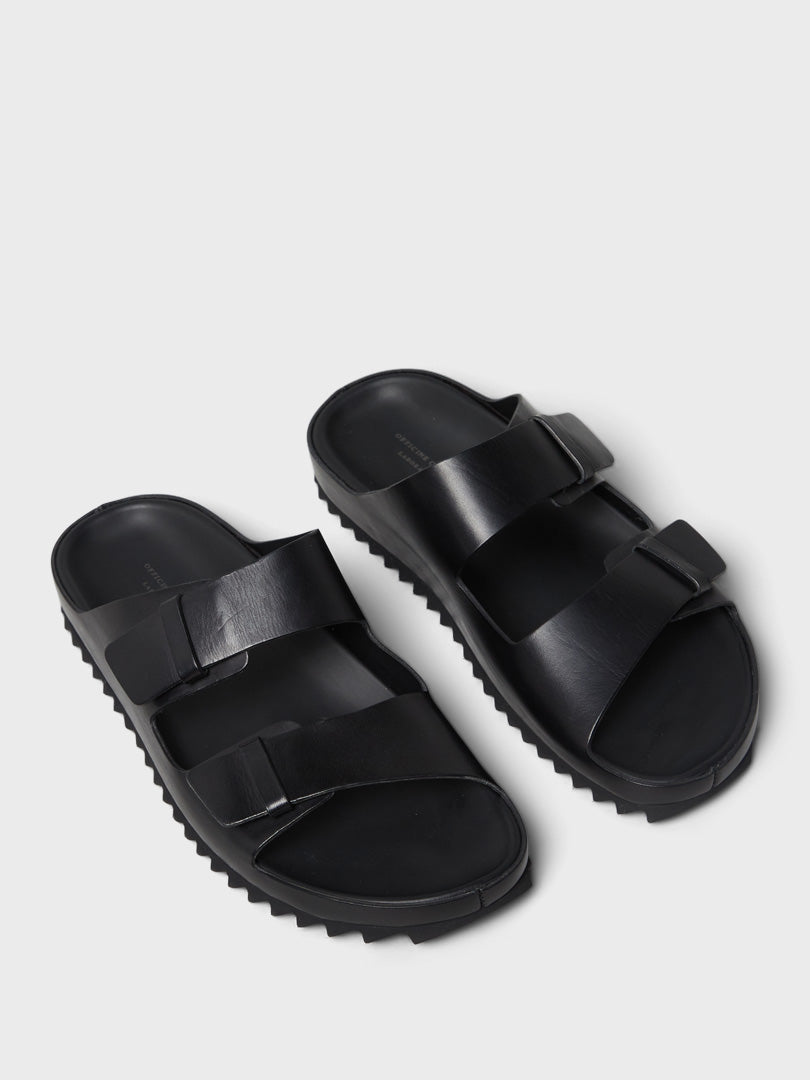 Officine Creative - Agora 002 Spalla Piuma Sandals in Black – stoy