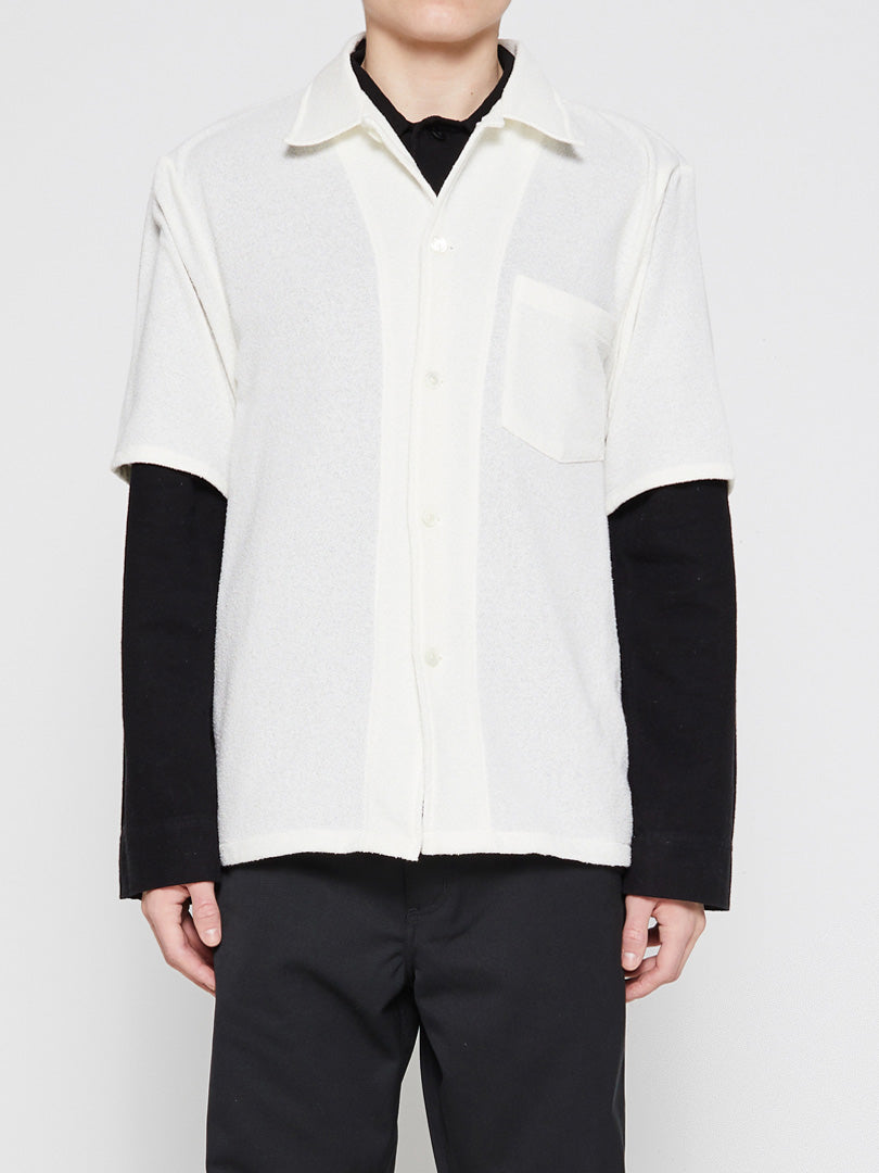 Our Legacy - Box Short Sleeved Shirt in White Boucle