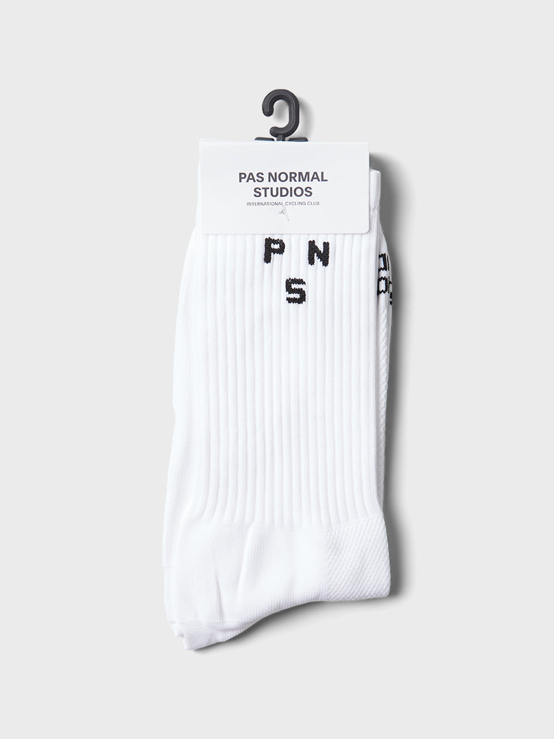 Off-Race Ribbed Socks in White