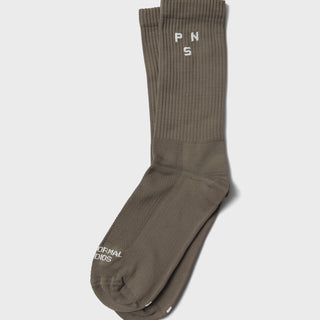 Pas Normal Studios - Off-Race Ribbed Socks in Ash Brown