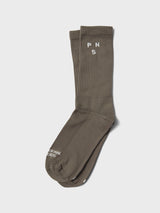 Pas Normal Studios - Off-Race Ribbed Socks in Ash Brown