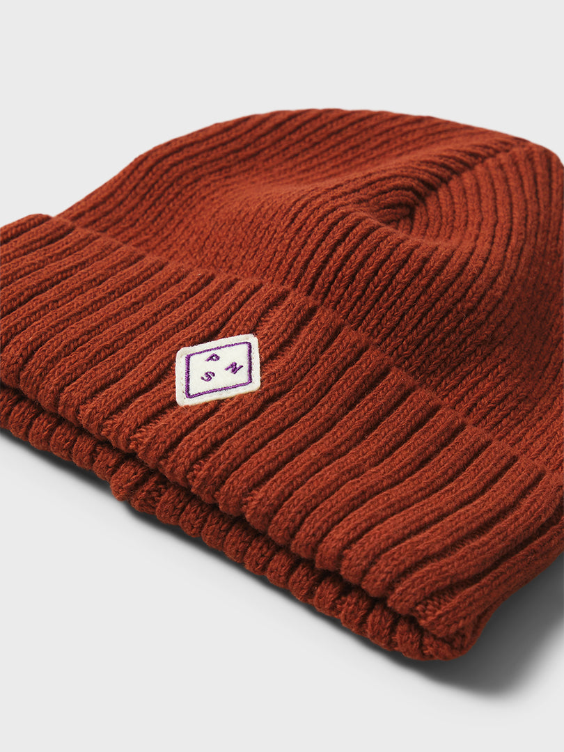 Off-Race Patch Beanie in Rust