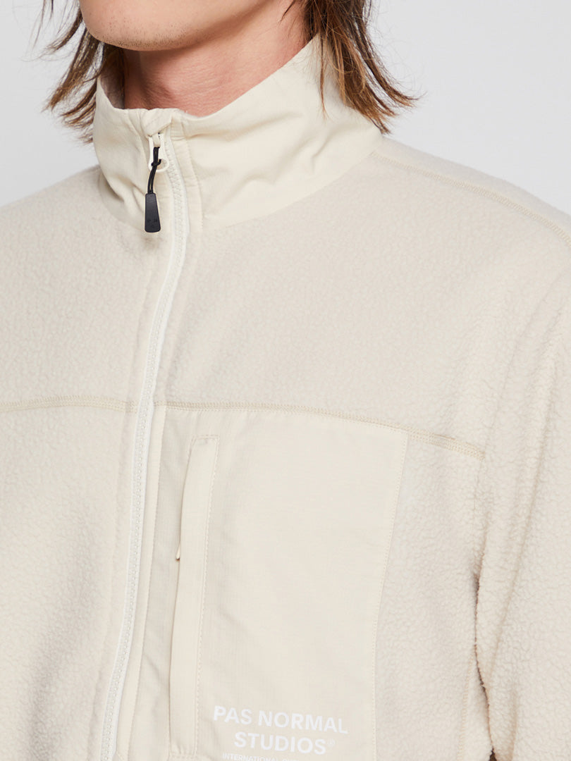 Off-Race Fleece Jacket in Off White
