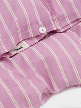 Tekla - Percale Duvet Cover in Mallow Pink Stripes