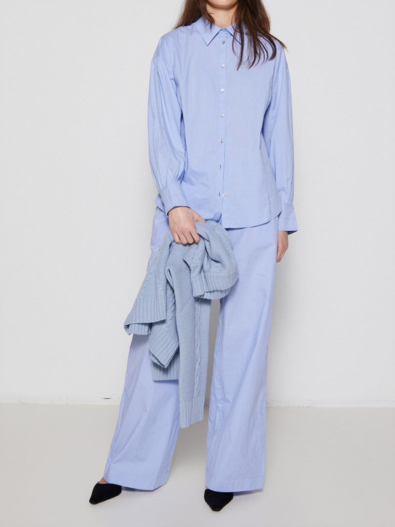 Magda Trousers in Blue Stripes