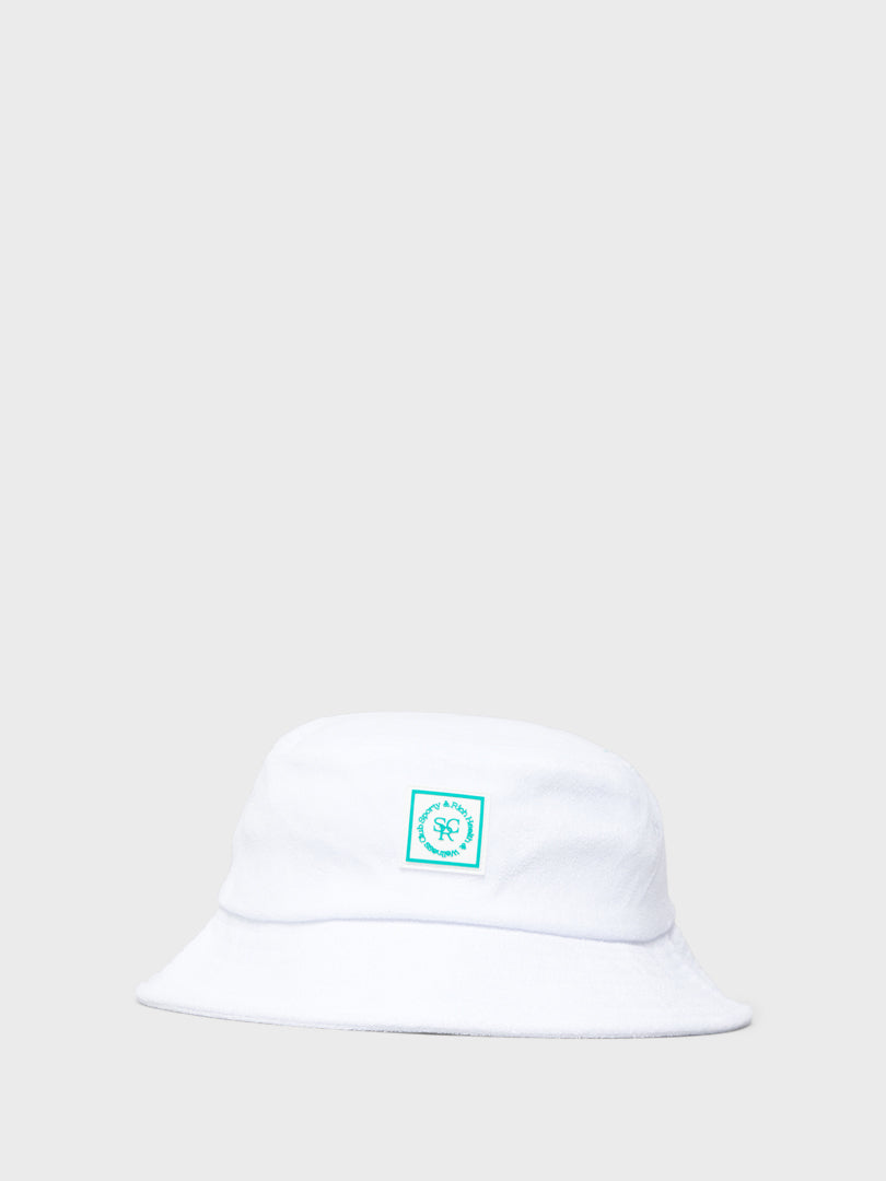 Sponge Bucket Hat in White and Kelly Green
