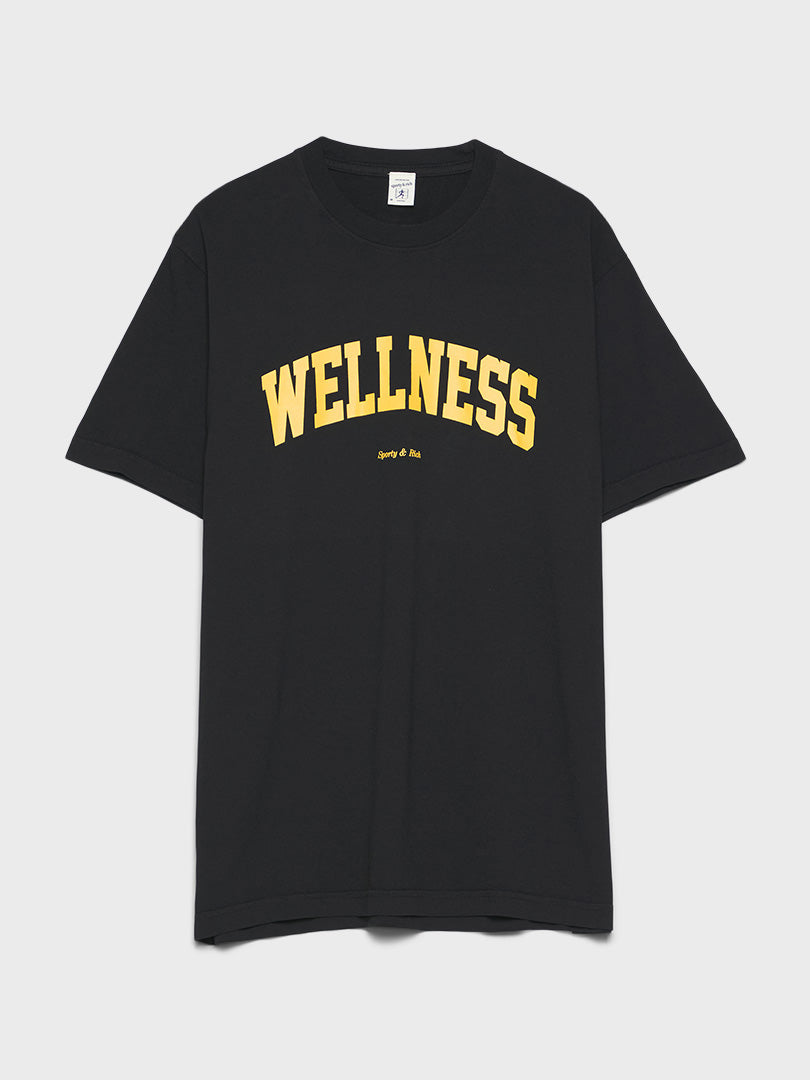 Sporty & Rich - Wellness Ivy T-shirt in Black and Yellow