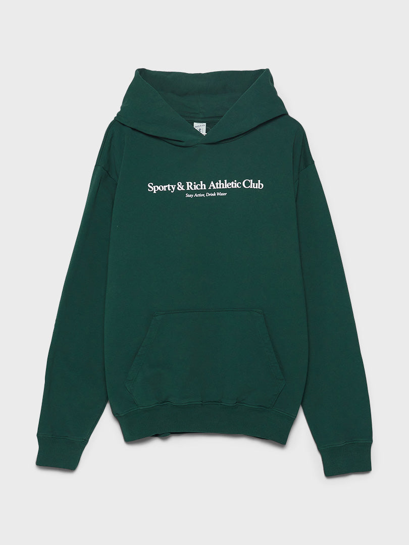 Sporty & Rich - Athletic Club Hoodie in Forest and White