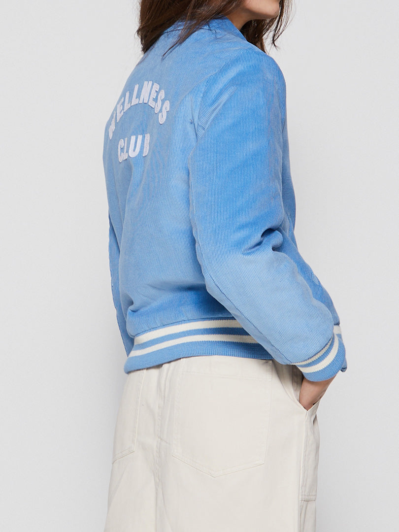 Baby blue top corduroy jacket