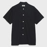 Tekla - Cotton Poplin Pyjamas Short Sleeve Shirt in All Black