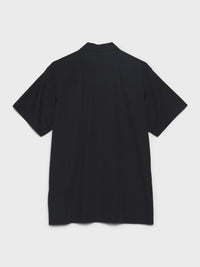 Tekla - Poplin Pyjamas Short Sleeve Shirt in All Black