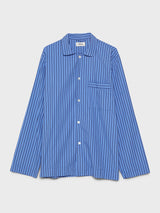 Tekla - Poplin Pyjamas Shirt in Boro Stripes
