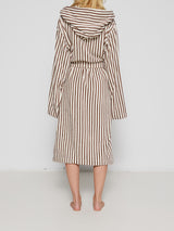 Tekla - Hooded Bathrobe in Kodiak Stripes