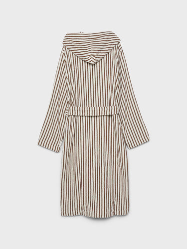 Tekla - Hooded Bathrobe in Kodiak Stripes