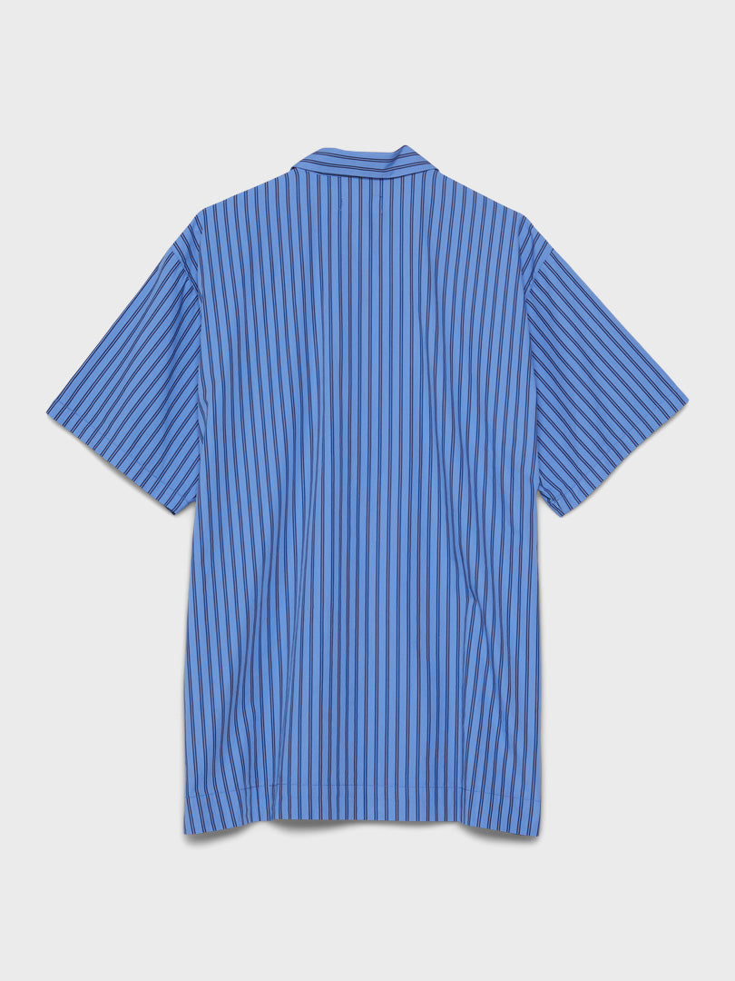 Poplin Pyjamas Short Sleeve Shirt in Boro Stripes