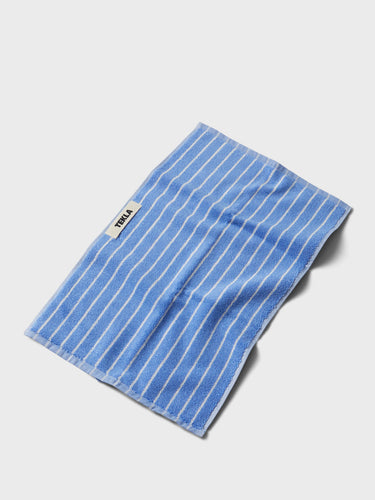 Tekla - Guest Towel in Clear Blue Stripes