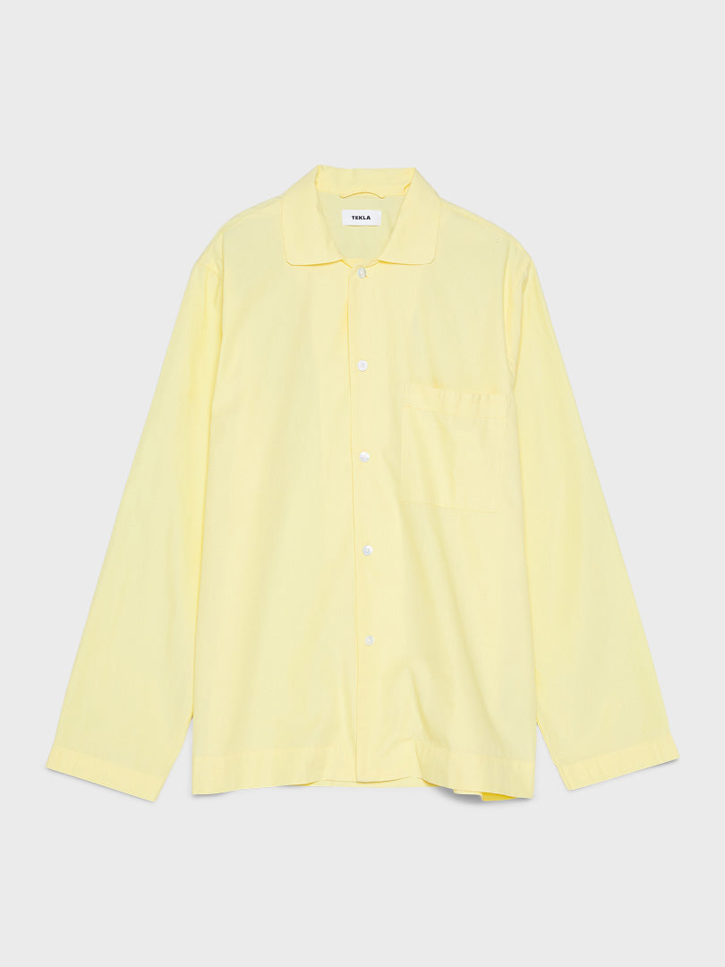 Tekla - Poplin Pyjamas Shirt in Lemonade