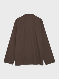 Tekla - Poplin Pyjamas Shirt in Coffee