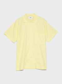 Tekla - Poplin Pyjamas Short Sleeve Shirt in Lemonade