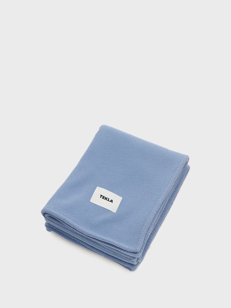 Tekla - Merino Wool Blanket in Blue Dawn