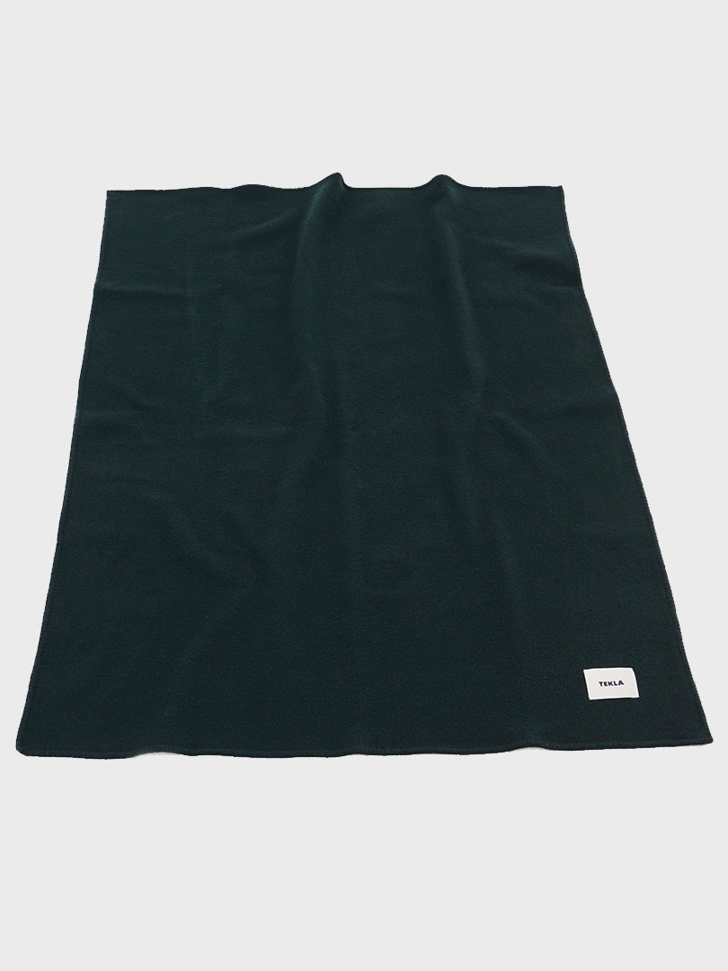 Merino Wool Blanket in Dark Green