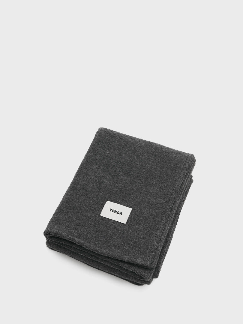 Tekla - Merino Wool Blanket in Grey Melange