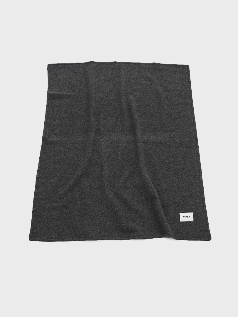 Merino Wool Blanket in Grey Melange