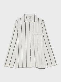 Tekla - Poplin Pyjamas Shirt in Shadow Stripes