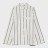 Tekla - Cotton Poplin Pyjamas Shirt in Shadow Stripes