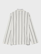 Tekla - Poplin Pyjamas Shirt in Shadow Stripes
