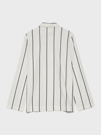 Tekla - Poplin Pyjamas Shirt in Shadow Stripes