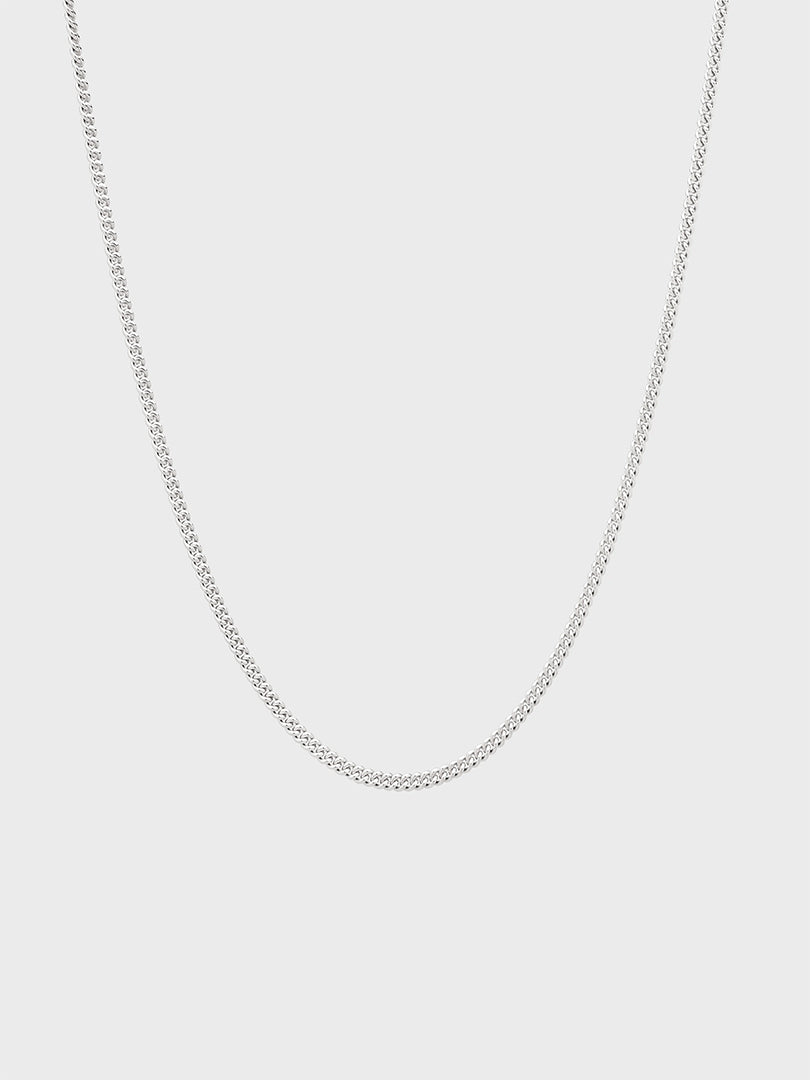 Tom Wood - Curb Chain Slim Necklace in Silver