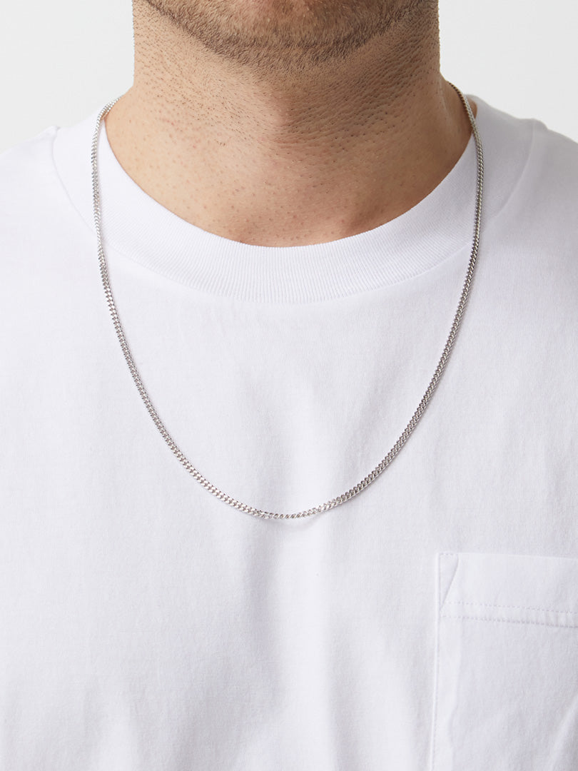 Curb Chain M Necklace in Sterling Silver