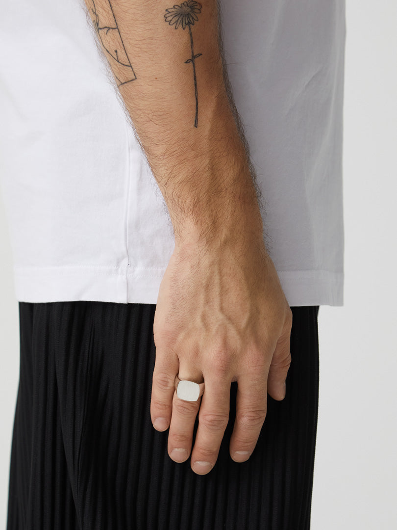 The Cushion Satin Ring in Sterling Silver