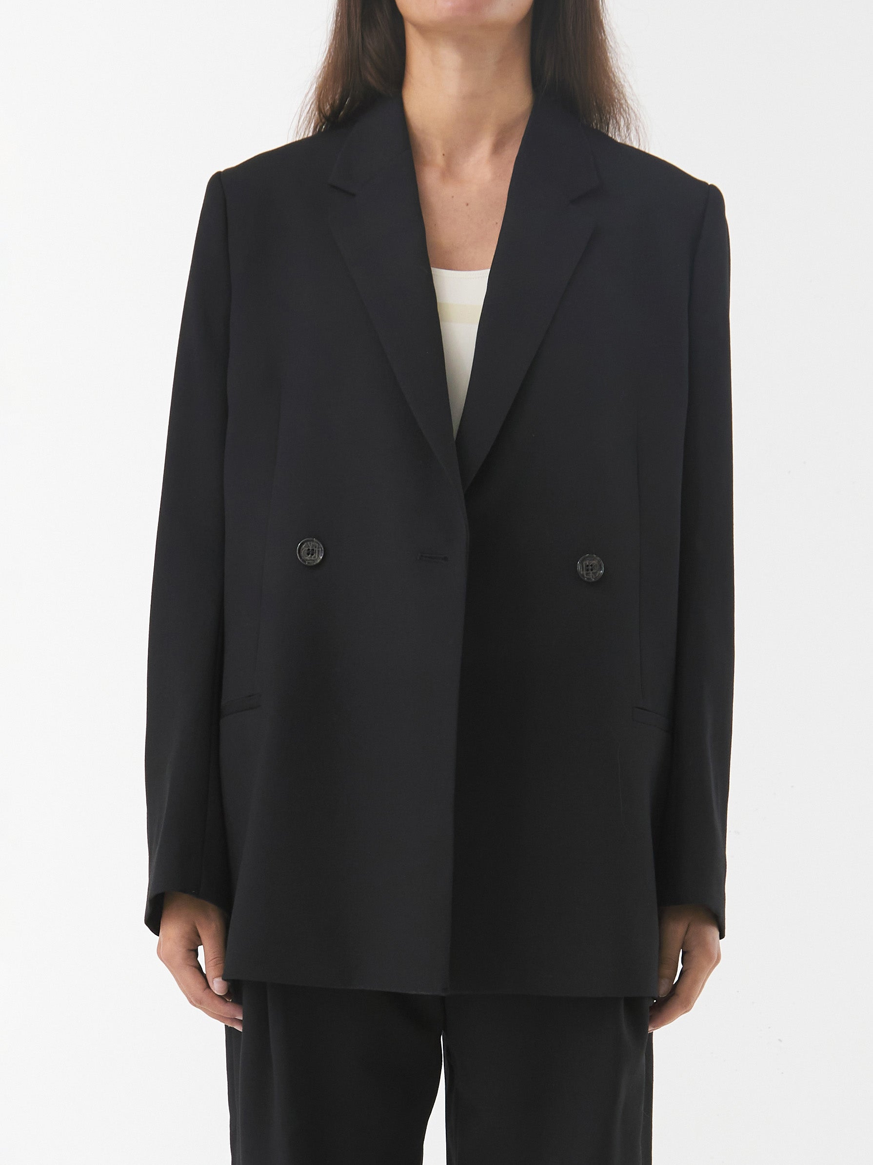 Totéme - Double Breasted Vent Blazer in Black