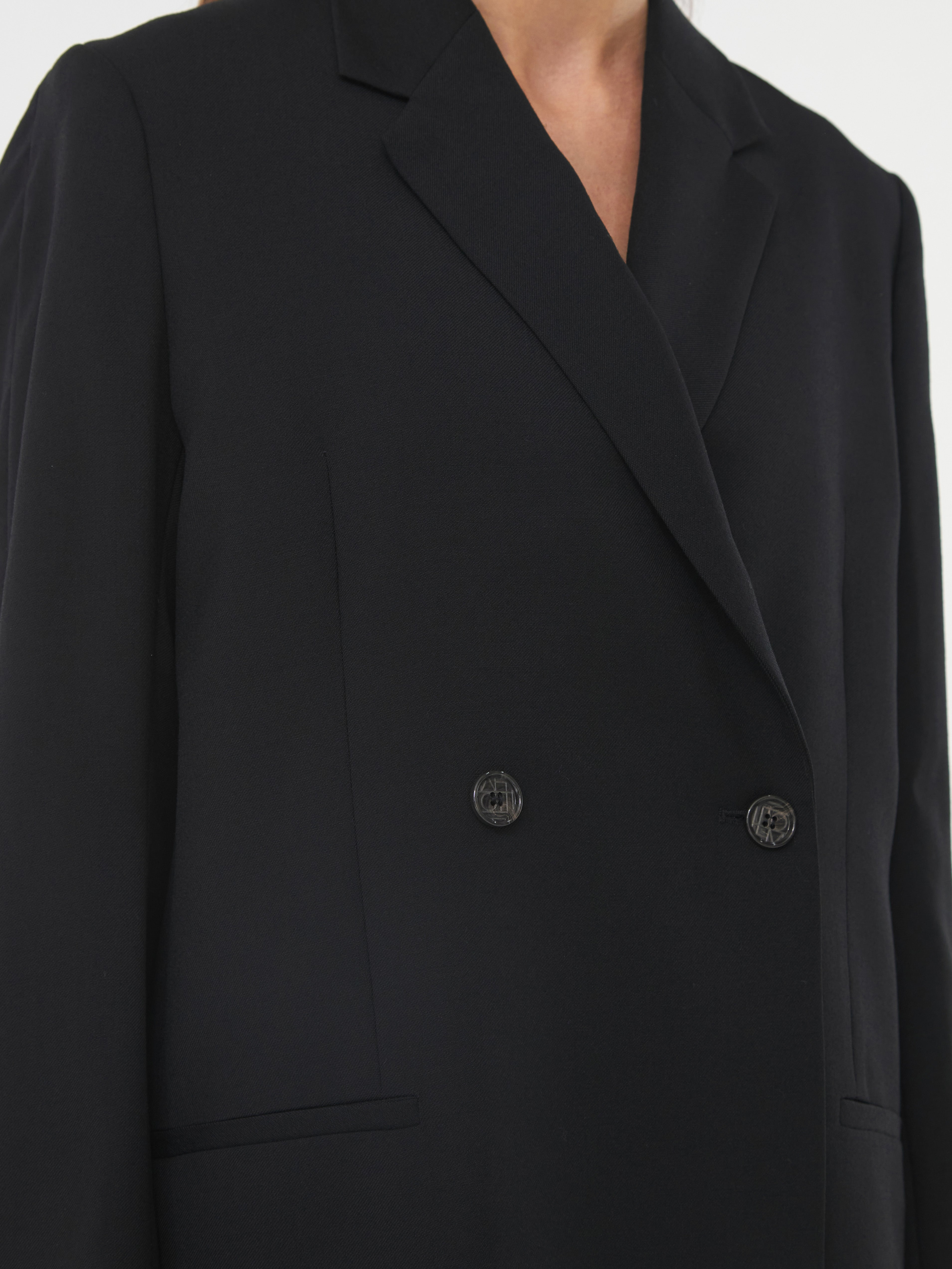 Double Breasted Vent Blazer in Black