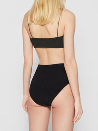 TOTEME - Smocked Bikini Top in Dark Green