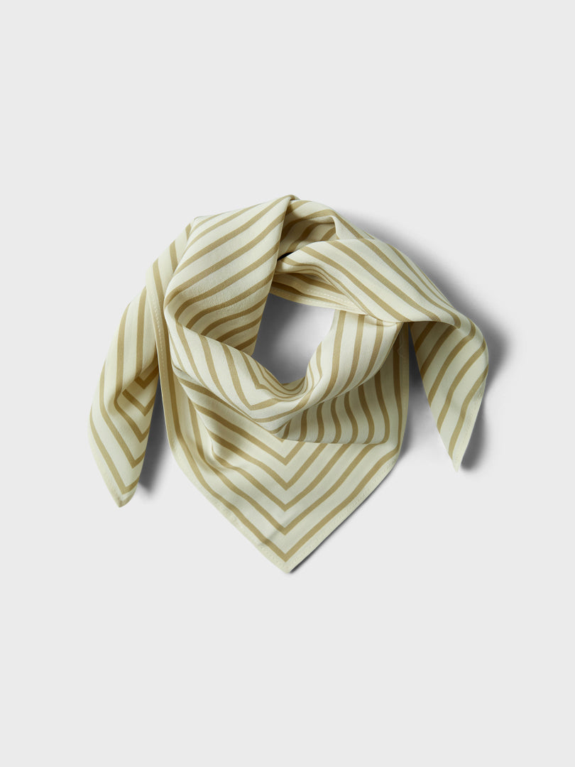 Signature Monogram Silk Scarf in Peanut Butter and Light Sand